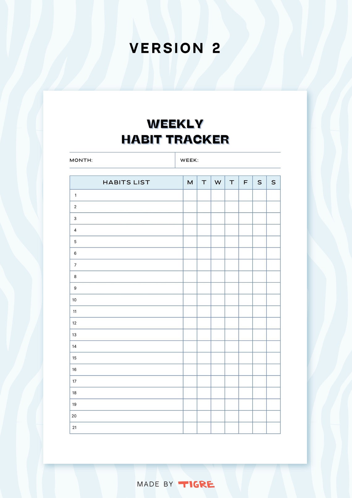 Daily Habit Tracker Template, Printable Habit Tracker, Digital ...