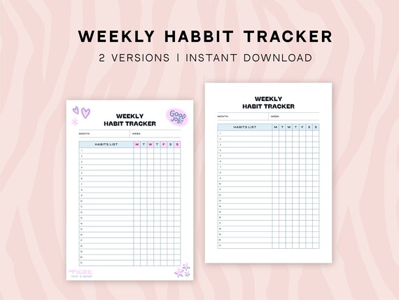 Daily Habit Tracker Template Printable Habit Tracker Digital - Etsy
