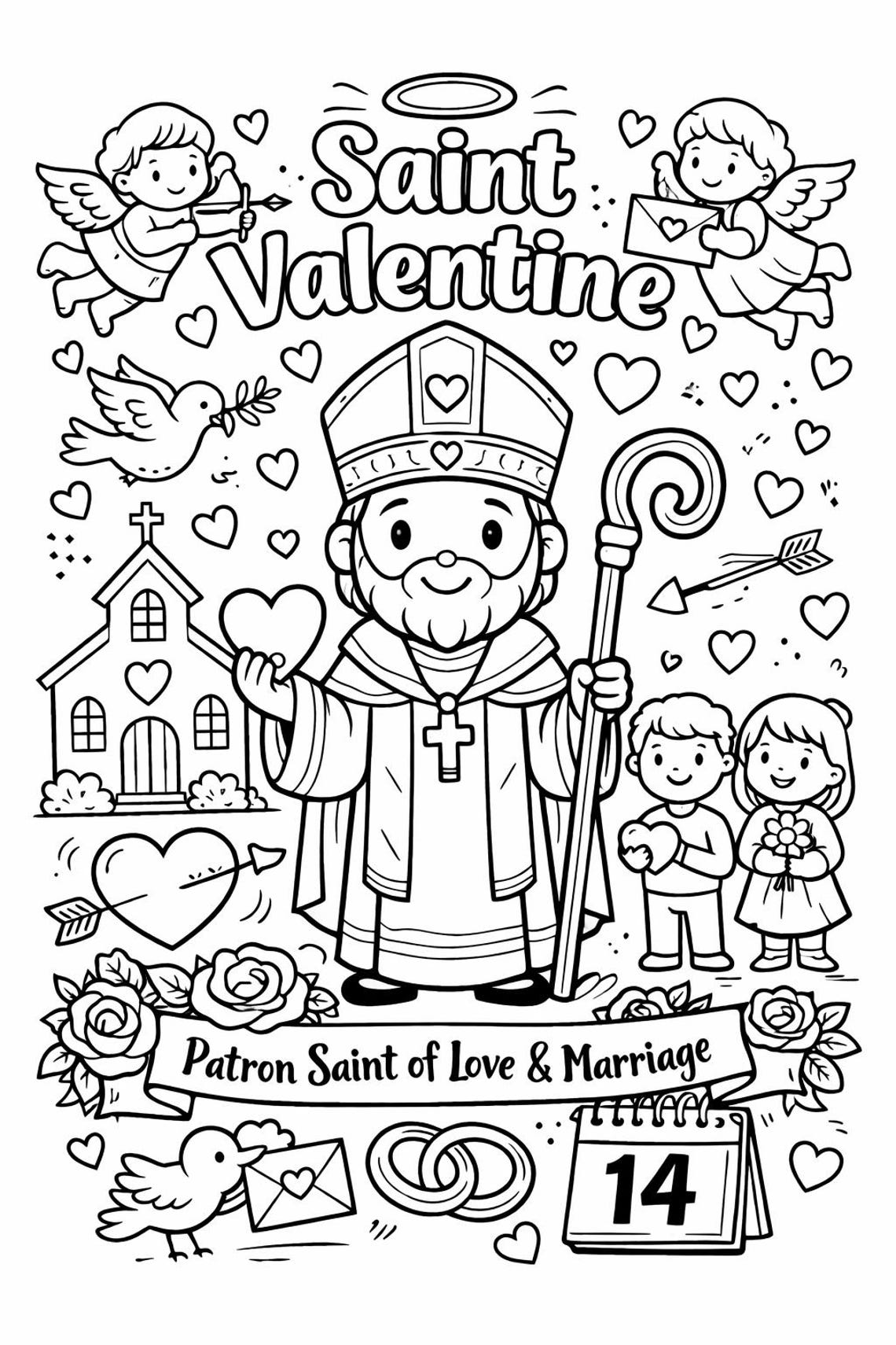 Catholic Coloring Pages for Kids and Adults Printable Bundle Catechism ...