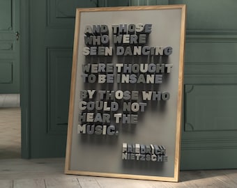 Nietzsche Poster, Friedrich Nietzsche Quote, Nietzsche Print, Existentialism Poster Download, Philosophy Poster