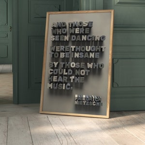 Nietzsche Poster, Friedrich Nietzsche Quote, Nietzsche Print, Existentialism Poster Download, Philosophy Poster