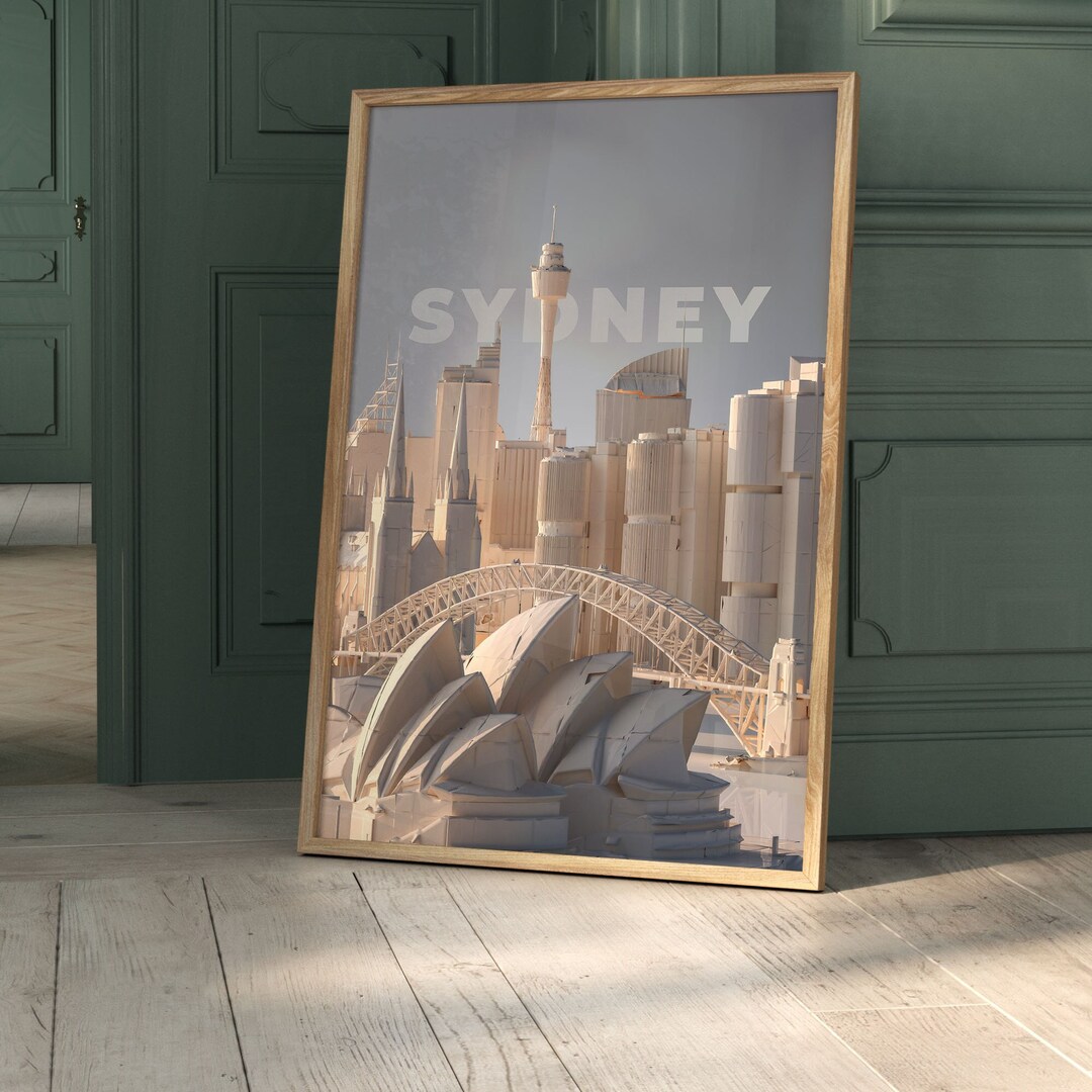 Sydney Poster, Australia Famous Buildings, Sydney Architecture Print, Modern Wall Art, Sydney