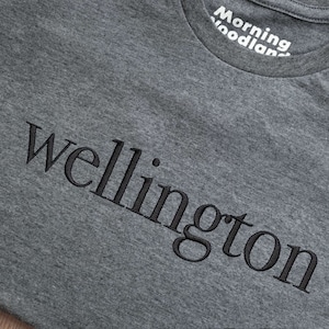 Embroidered Wellington T Shirt, Wellington Tee Shirt, Minimalist Crewneck Tee, Wellington New Zealand Gift
