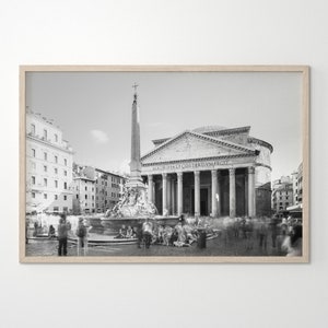 Rome Pantheon Poster, Rome Print, Italy Travel Art, Rome Black & White Wall Art, City Photography, Obelisco del Pantheon
