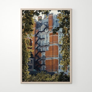 London Architecture Poster, House Print, Travel Art, London Decor, Street Photography, UK, United Kingdom