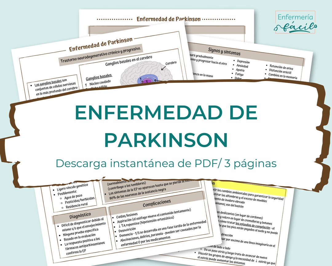 Parkinson's Disease Study Guide Nursing Study Guides Digital Notes - Etsy
