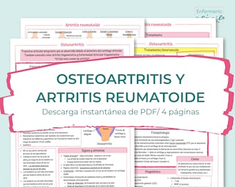 Osteoarthritis and Rheumatoid Arthritis Study Guide | Nursing Study Guides | digital notes