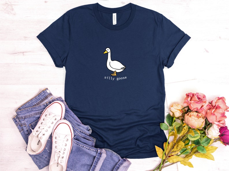 Silly Goose Shirt, Youth Crewneck Shirt Goose Pullover, Funny Unisex Tshirt, Funny Gift, Goose Gift image 3