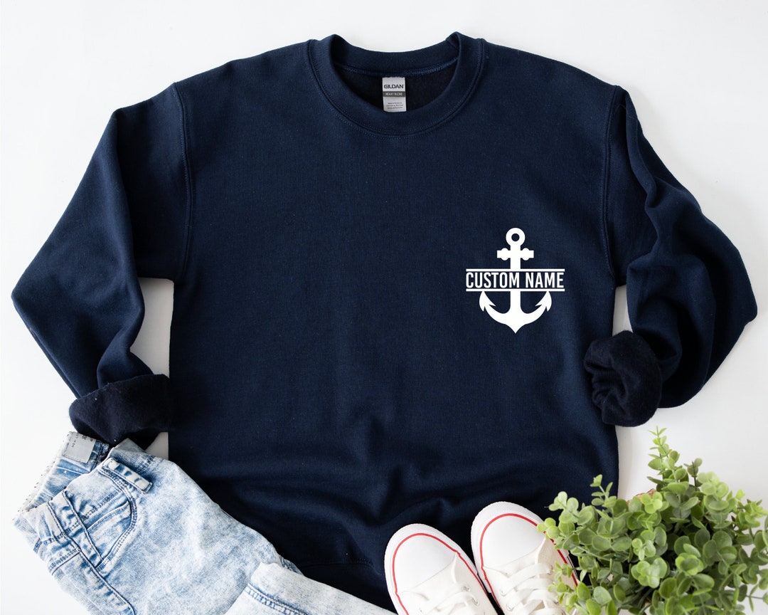 Custom Anchor Sweatshirt, Captain Sweatshirt, Boating Sweatshirt, Boat