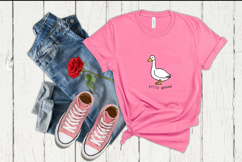 Silly Goose Shirt, Youth Crewneck Shirt Goose Pullover, Funny Unisex Tshirt, Funny Gift, Goose Gift image 6