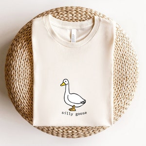 Silly Goose Shirt, Youth Crewneck Shirt Goose Pullover, Funny Unisex Tshirt, Funny Gift, Goose Gift
