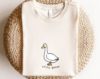 Silly Goose Shirt, Youth Crewneck Shirt Goose Pullover, Funny Unisex Tshirt, Funny Gift, Goose Gift