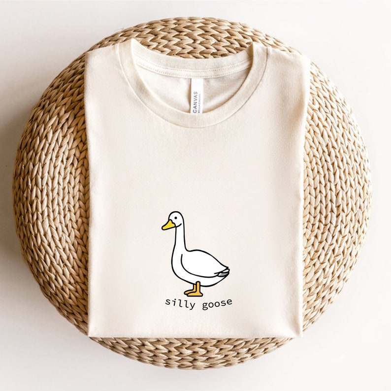 Silly Goose Shirt, Youth Crewneck Shirt Goose Pullover, Funny Unisex Tshirt, Funny Gift, Goose Gift image 1