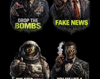 Paquete PNG de Autoridad de Terror Ciberpunk única / Funcionarios de Zombis Distópicos / Diseño de Camiseta de Ropa Urbana Oscura / PNG