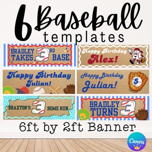 Mallar för basebollbannerkant, 60”x36” PNG-filer, droppande strössel, årets nybörjare, sportfödelsedag, direktnedladdning, Canva Elements