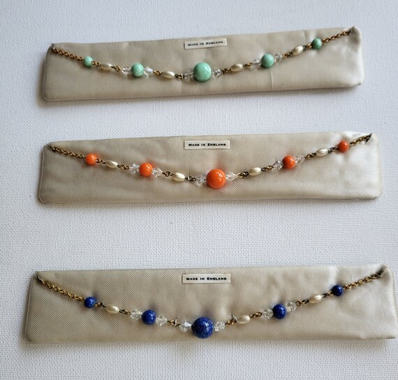 Beautiful Art Deco Glass and Faux Pearl Necklaces… - image 1