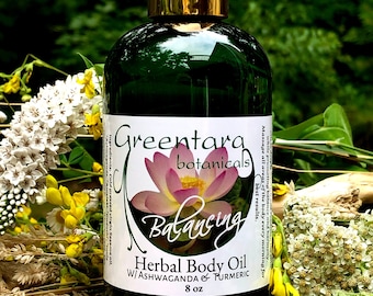 Abhyanga Massage Oil, Ayurvedic Herbal Body Oil, Tridosha Balancing