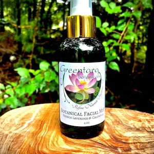 Hydrating FACIAL TONER/SPRAY,  Herbal Astringent, &quot;Botanical Facial Mist&quot; W/ Calendula/Lavender/cruelty free/vegan