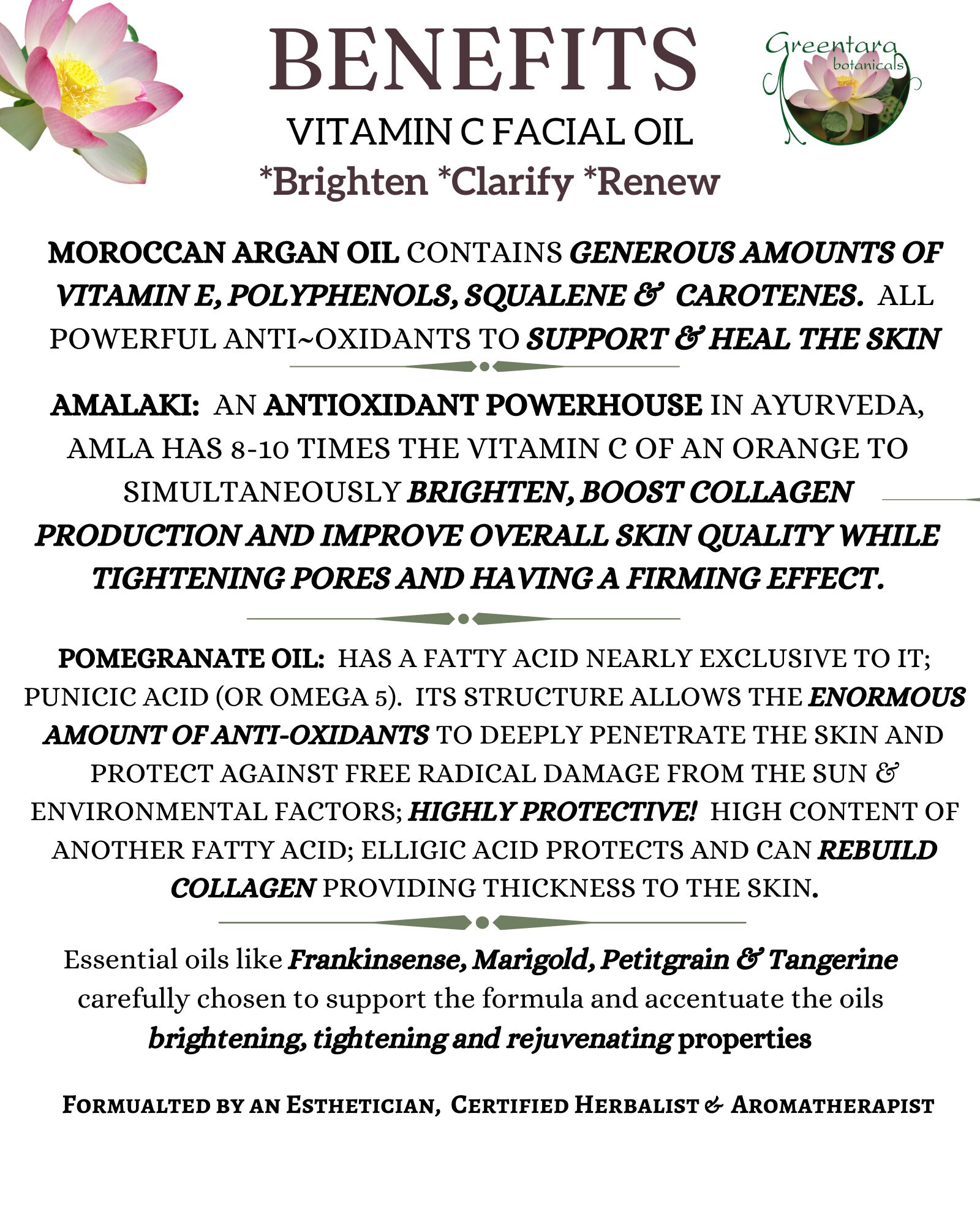 VITAMIN C FACIAL OIL Brightening Facial Oil for Dark Spots Etsy