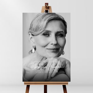 Minimal Funeral Welcome Sign Canva Template Celebration of Life Photo Funeral Poster Decore Memorial Decoration Funeral Poster