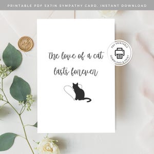 Cat Beileid Karte zum ausdrucken, Haustier Verlust Karte, Gedenkstätte, Karte Katze Erinnerung, Verlust der Katze Karte, Katze Trauer, Haustier Beileid Geschenk