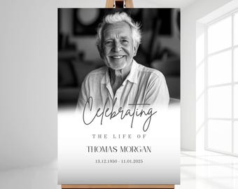 Editable Funeral Welcome Sign: Celebration of Life Memorial Poster (Canva Template Digital Download)