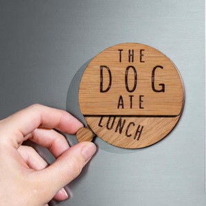 Personalized Dog Feeding Tracker Wood Sign, Dog Feeding Reminder Magnet, Did You Feed the Dogs Sign, Dog Fed Magnet / Cat Fed Magnet