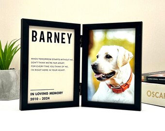 Marco de fotos conmemorativo personalizado para mascotas, letrero personalizado con el nombre del perro