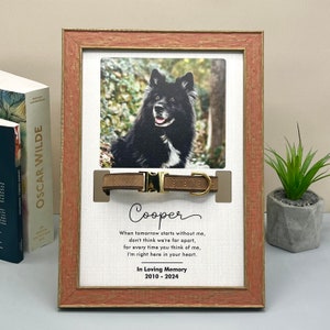 Printed Pet Picture with Collar Holder, Memorial Stand, Personalized Pet Memorial Frame, Pet Loss Gift, Pet Lover Gifts, Collar Display