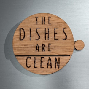 Dishwasher Reminder, Dirty Clean Dishwasher Magnet, Wood Kitchen Sign, Housewarming Gift, Refrigerator Magnet, Gift for Homeowners