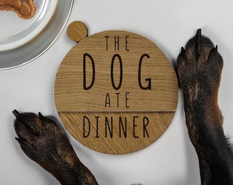 Personalisiertes Erinnerungsschild für Hundebesitzer, Hunde Futter Karte, Frühstücks Karte für's Abendessen, Geschenk für Katzenbesitzer und Hundebesitzer