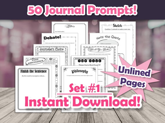 PRINTABLE Printable Journal Prompts Printable Journal 1 - Etsy