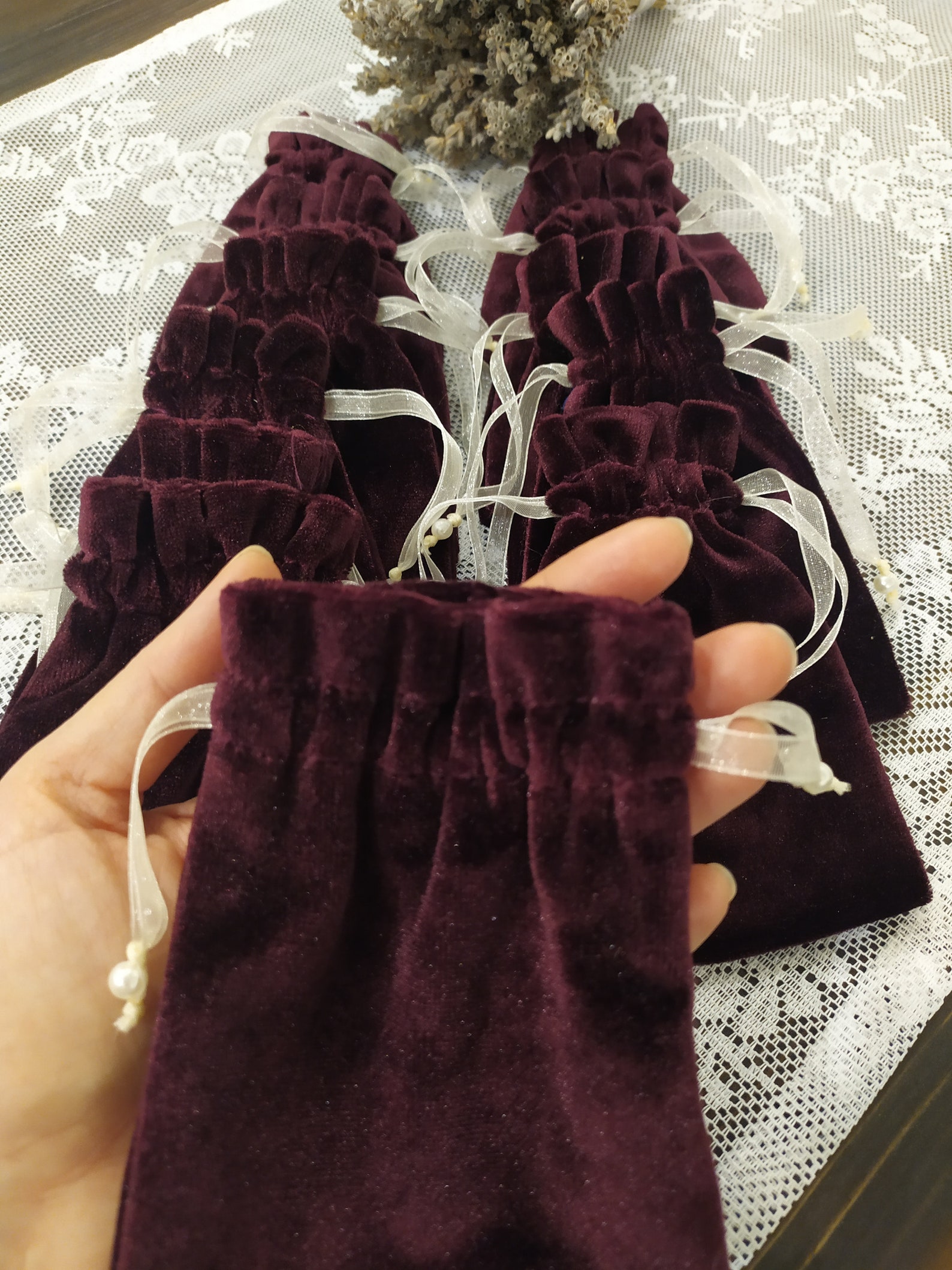 Velvet Jewellery Pouches 10cm X 13cm, Small Drawstring Gift Bags Thick ...