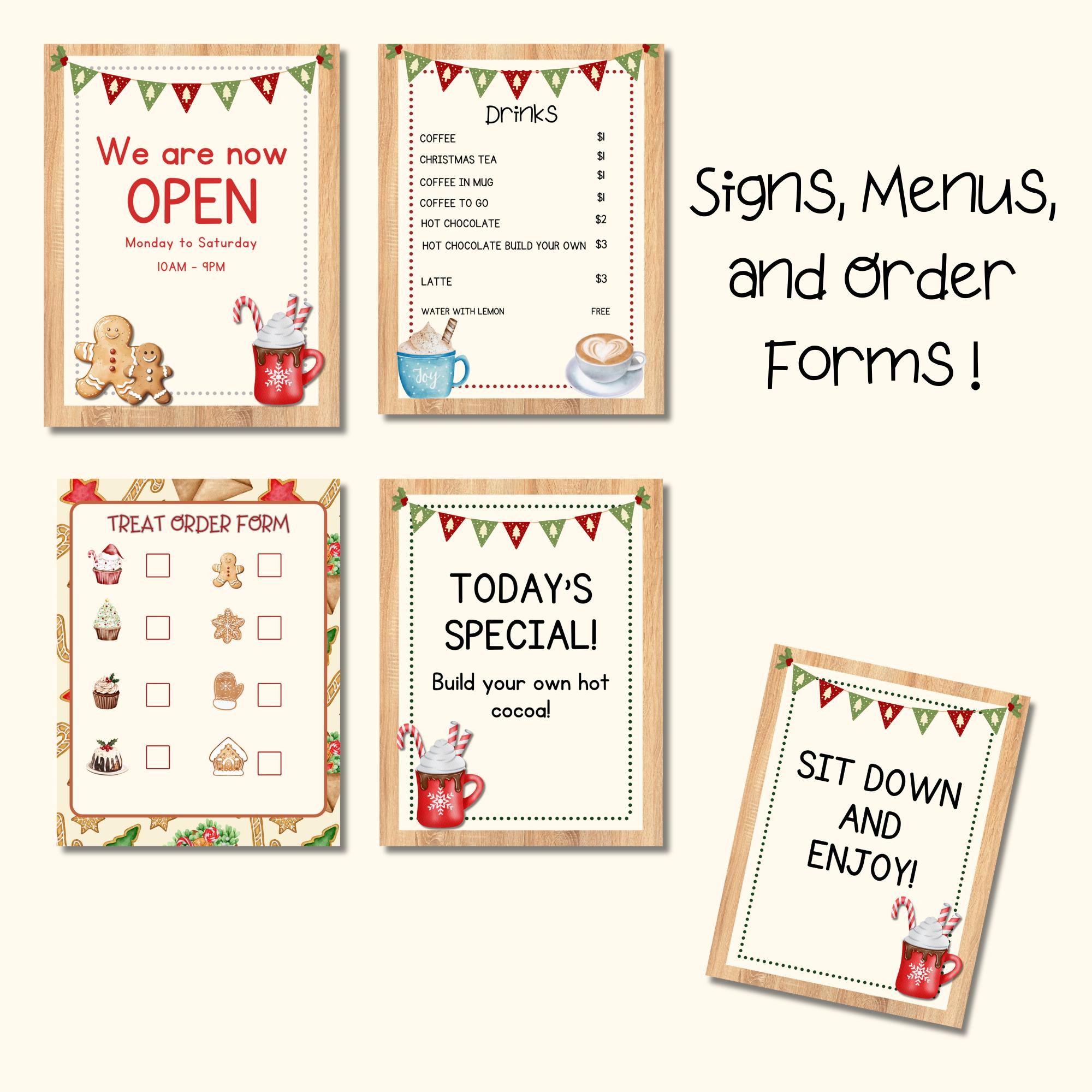 Dramatic Play Christmas Market Café – Holiday Coffee & Bakery Shop Set ...