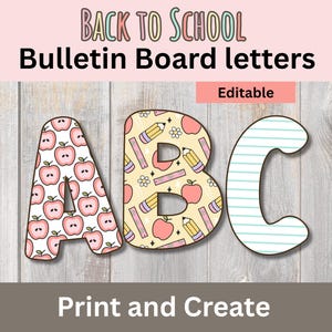 Back to School Bulletin Board Letters for Classroom, Printable Alphabet for Classroom, Uppercase Alphabet Cards, Homeschool Decor