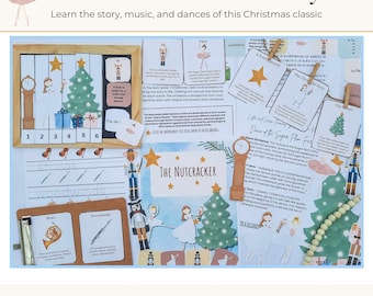 Étude d'unité de style familial Noël Casse-Noisette | Activités de vacances pour l'école à la maison | Apprentissage hivernal du préscolaire à l'élémentaire