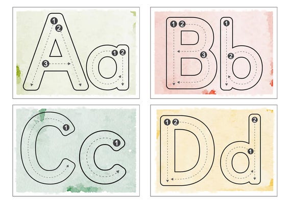 Alphabet tracing mat cards, Printable homeschool activities for early learning, morning menu ideas fore preschool and kindergarten
