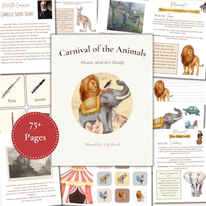 Karneval der Tiere Musik & Kunst Studium, Charlotte Mason Homeschool Printables