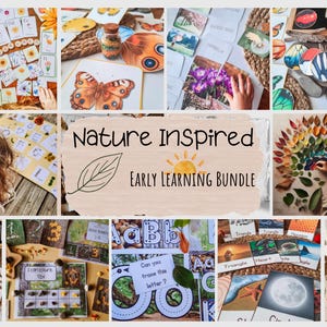 Nature Preschool Printable Bundle | Charlotte Mason Homeschool, Montessori and Reggio Inspired, alphabet tracing, homeschool decor
