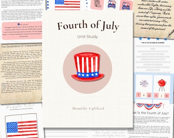 4th of July Unit Study, Independance Day Printables, Homeschool History, Declaration of Independance