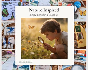 Przewodnik po programie nauczania przedszkolnego Nature School | Dekoracje do edukacji domowej Montessori, Plakaty ścienne z alfabetem, pobieranie cyfrowe