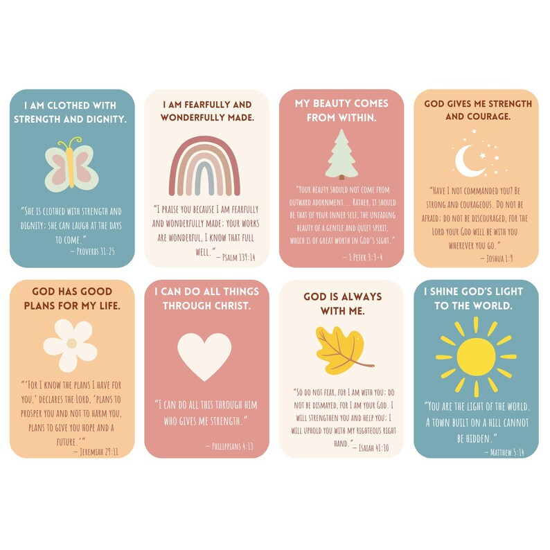 Christian Affirmation Cards – Scripture Memory and Prayer Deck for ...