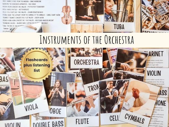 Homeschool Music Charlotte Mason I Instruments of the Orchestra Flashcards I Montessori Real Picture Cards I Music Curriculum