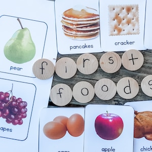 Toddler food Flashcards, real picture vocabulary cards, instant download