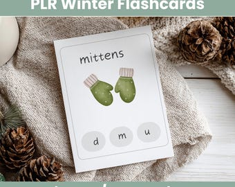 Tarjetas de cartas de invierno con clip – Paquete educativo PLR MRR