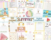 Summer Activity Bundle, Printable Activities for kids, Homeschool Activity, Games, prek worksheets, children summer routine charts