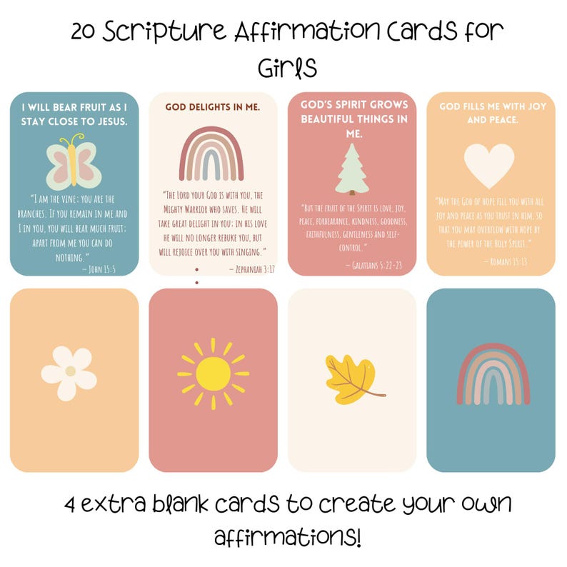 Christian Affirmation Cards – Scripture Memory and Prayer Deck for ...