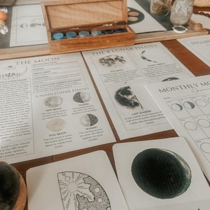 homeschool printable moon study unit, moon phases journal for kids,homeschool elmentary printables