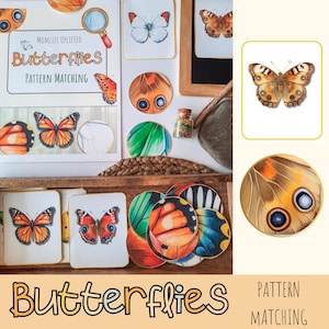 Reggio Inspired Printables, Butterfly Matching Flashcards for early learning