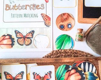 Butterfly Patterns Matching Activity for Preschool, Montessori Homeschool Activities